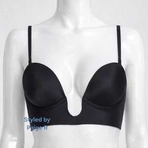 💕NWT SKIMS Deep Plunge Shapewear Bra Super Low Cut Strapless Black ONYX 2X